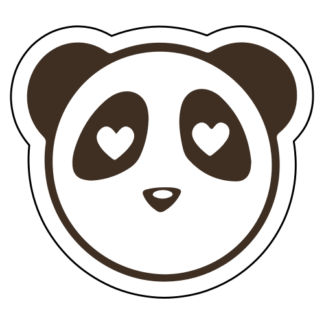 Heart Eyes Panda Sticker (Brown)